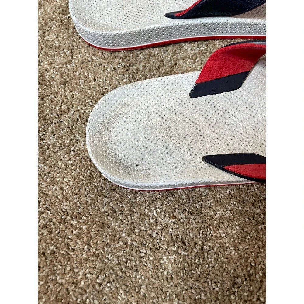 Men's flip flop sandals red/blue Cartago rubber SZ 11 comfort Summer